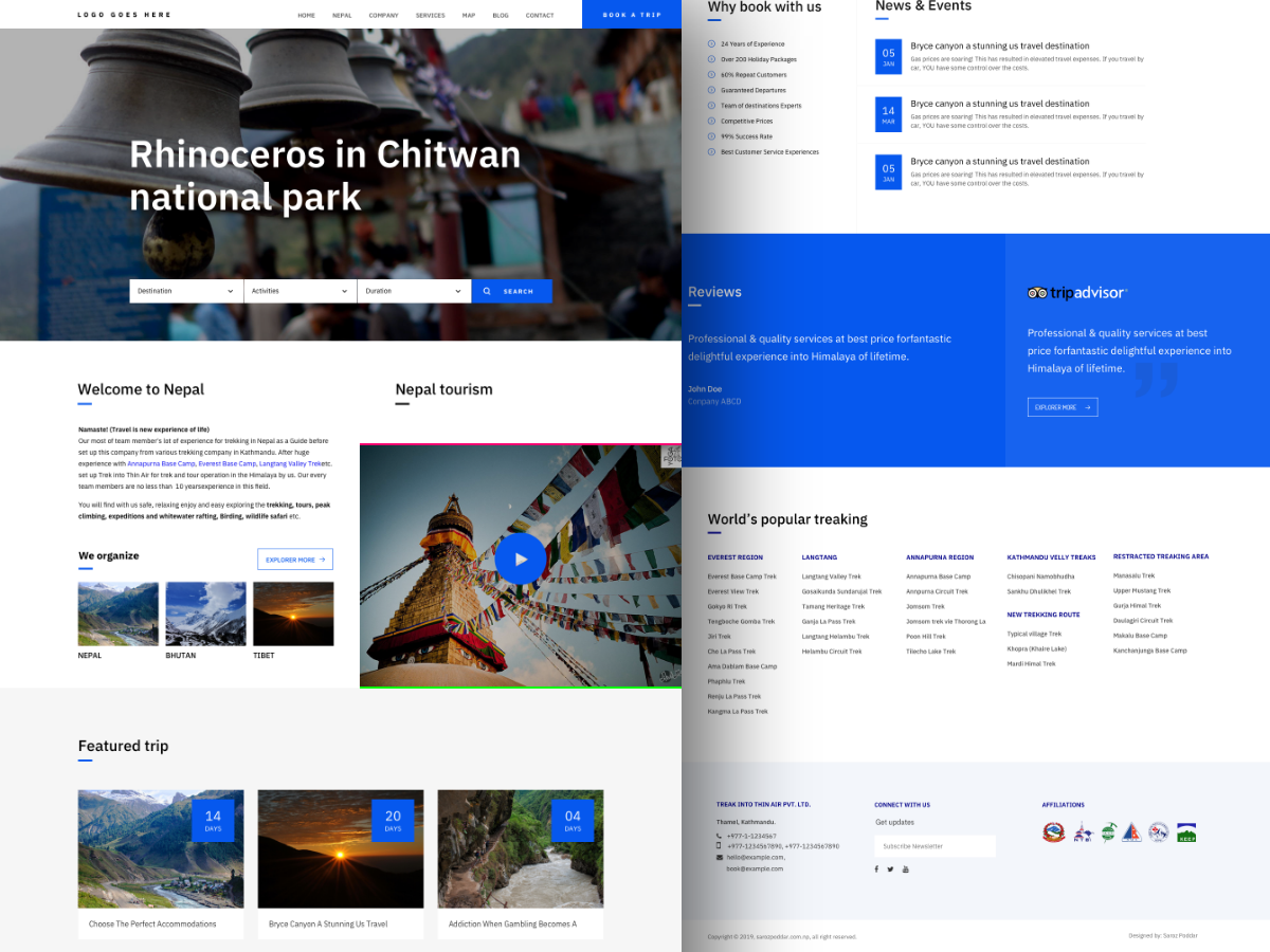 Download travels & tours landing Page